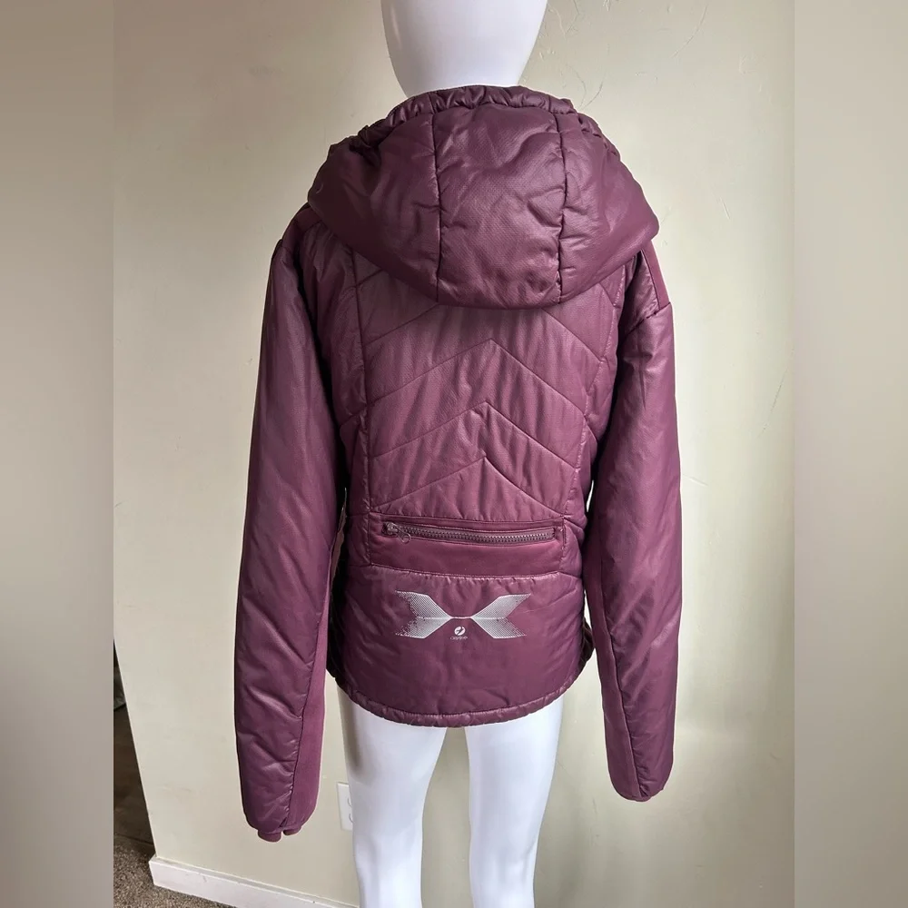 Oiselle Puffer Jacket Pullover 1/2 Zip Hooded Purple Women’s M Athleisure - Picture 3 of 16